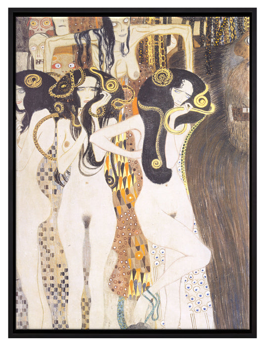 Gustav Klimt - Beethovenfrieslinker Teil  auf Leinwandbild gerahmt Größe 80x60