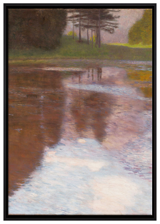 Gustav Klimt - Ein Morgen am Teiche Egelsee auf Leinwandbild gerahmt Größe 100x70