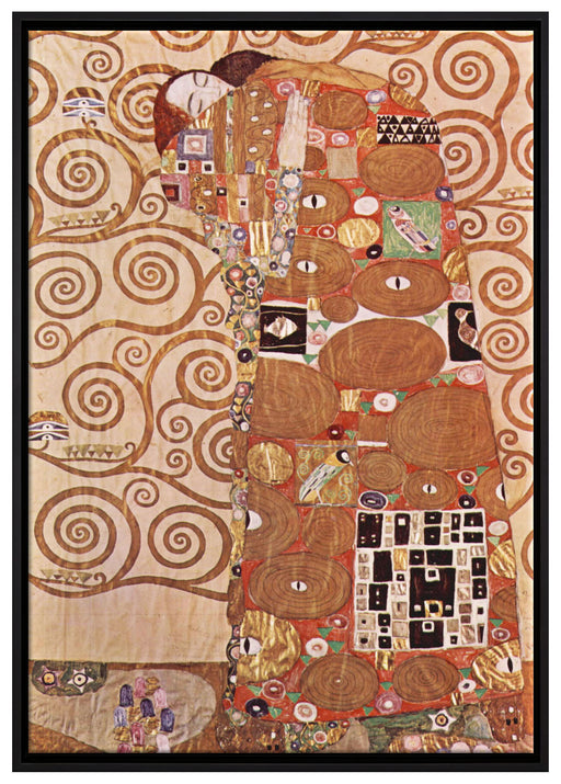 Gustav Klimt - Die Umarmung auf Leinwandbild gerahmt Größe 100x70