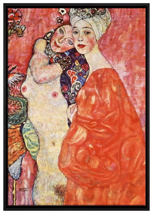 Gustav Klimt - Die Freundinnen auf Leinwandbild gerahmt Größe 100x70