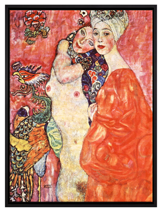 Gustav Klimt - Die Freundinnen  auf Leinwandbild gerahmt Größe 80x60