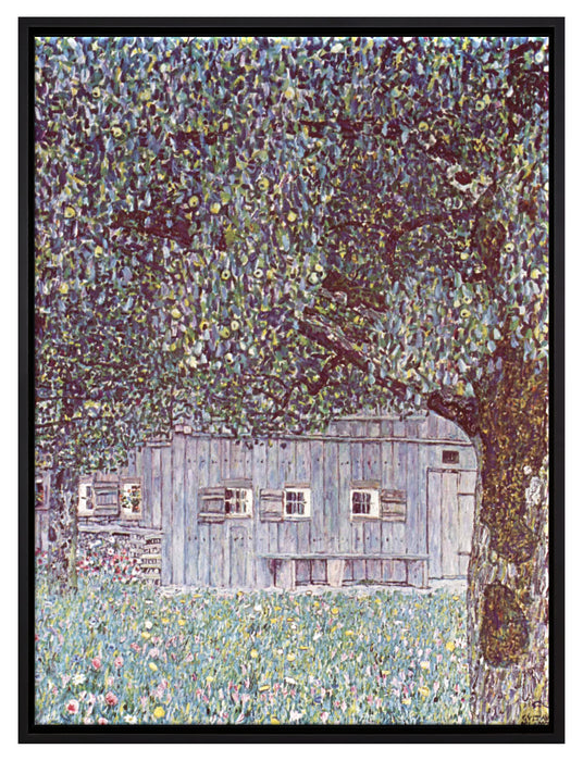 Gustav Klimt - Oberösterreichisches Bauernhaus  auf Leinwandbild gerahmt Größe 80x60