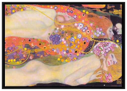 Gustav Klimt - Wasserschlangen II auf Leinwandbild gerahmt Größe 100x70