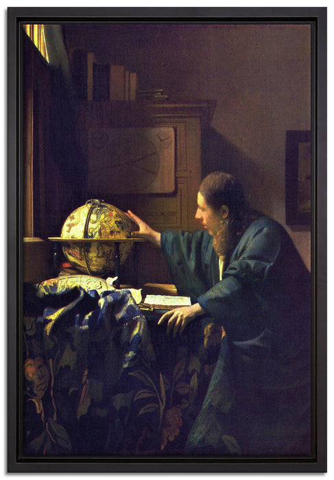 Johannes Vermeer - Der Astronom  auf Leinwandbild gerahmt Größe 60x40