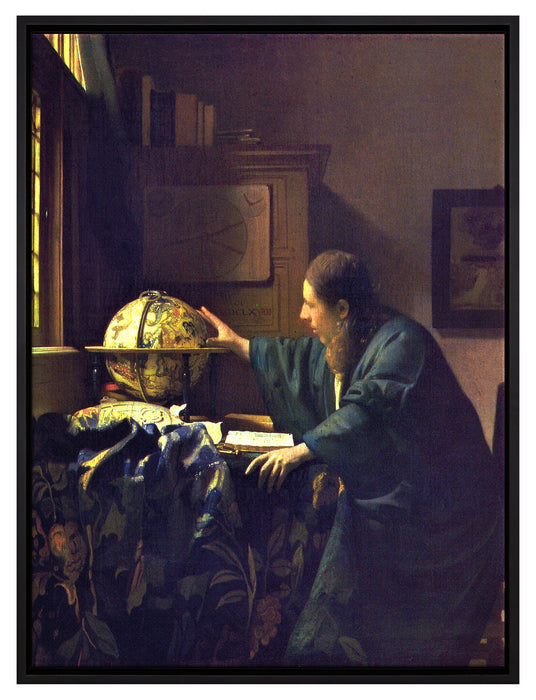 Johannes Vermeer - Der Astronom  auf Leinwandbild gerahmt Größe 80x60