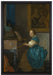 Johannes Vermeer - Sitzende Virginal Spielerin  auf Leinwandbild gerahmt Größe 60x40