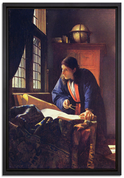 Johannes Vermeer - Der Geograph  auf Leinwandbild gerahmt Größe 60x40