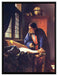 Johannes Vermeer - Der Geograph  auf Leinwandbild gerahmt Größe 80x60