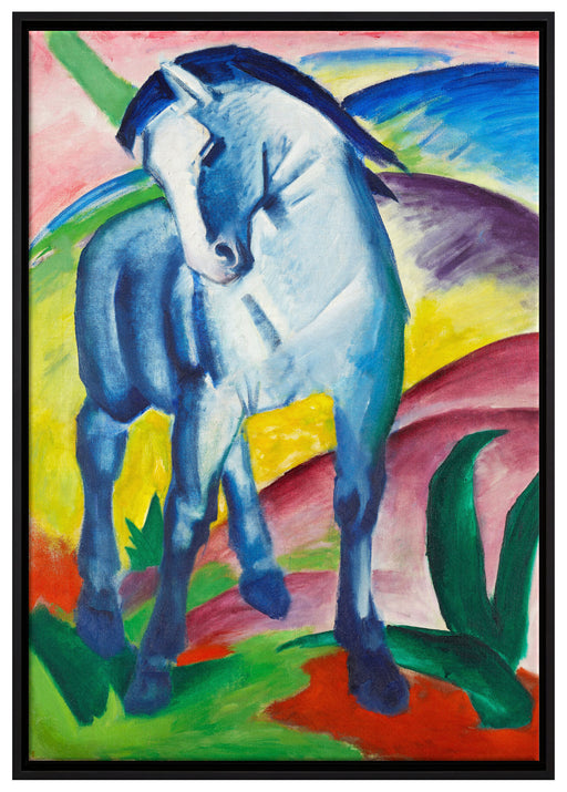 Franz Marc - Blaues Pferd auf Leinwandbild gerahmt Größe 100x70