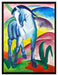 Franz Marc - Blaues Pferd  auf Leinwandbild gerahmt Größe 80x60