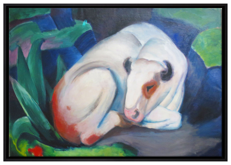 Franz Marc - Der Stier auf Leinwandbild gerahmt Größe 100x70