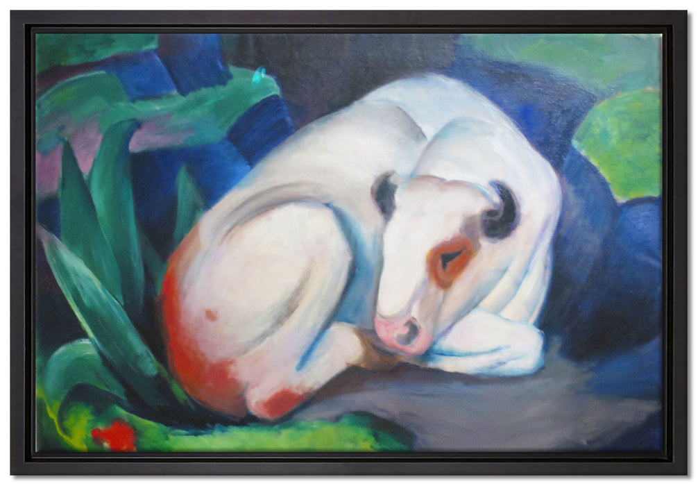 Franz Marc - Der Stier  auf Leinwandbild gerahmt Größe 60x40