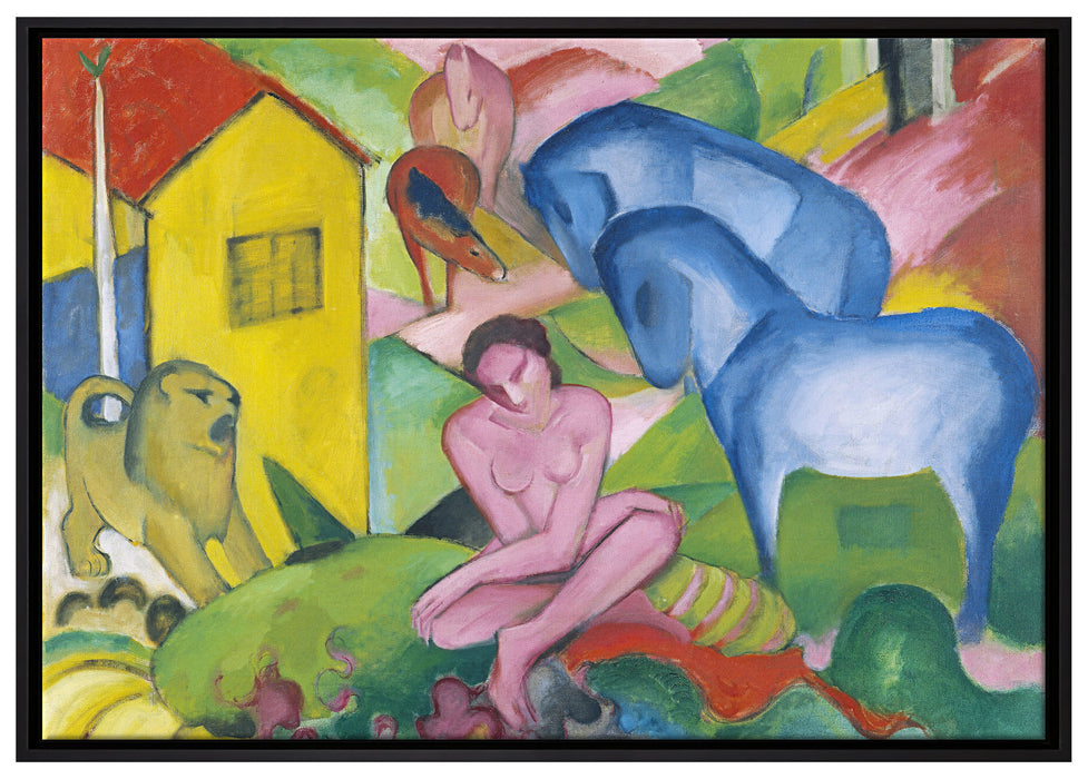 Franz Marc - Der Traum auf Leinwandbild gerahmt Größe 100x70