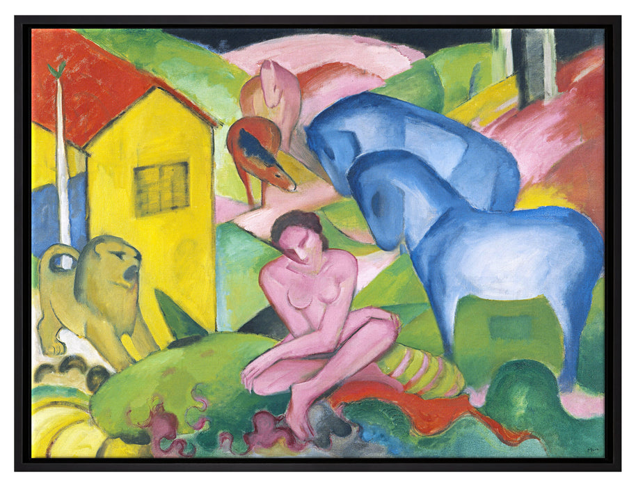 Franz Marc - Der Traum  auf Leinwandbild gerahmt Größe 80x60