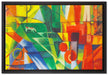 Franz Marc - Landschaft mit Haus Hund und Rind  auf Leinwandbild gerahmt Größe 60x40