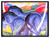 Franz Marc - Die großen blauen Pferde  auf Leinwandbild gerahmt Größe 80x60