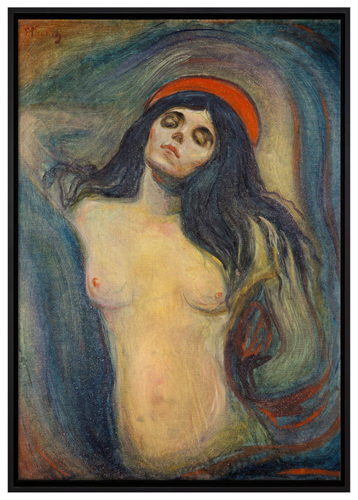 Edvard Munch - Madonna auf Leinwandbild gerahmt Größe 100x70