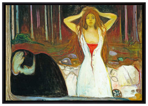 Edvard Munch - Asche auf Leinwandbild gerahmt Größe 100x70