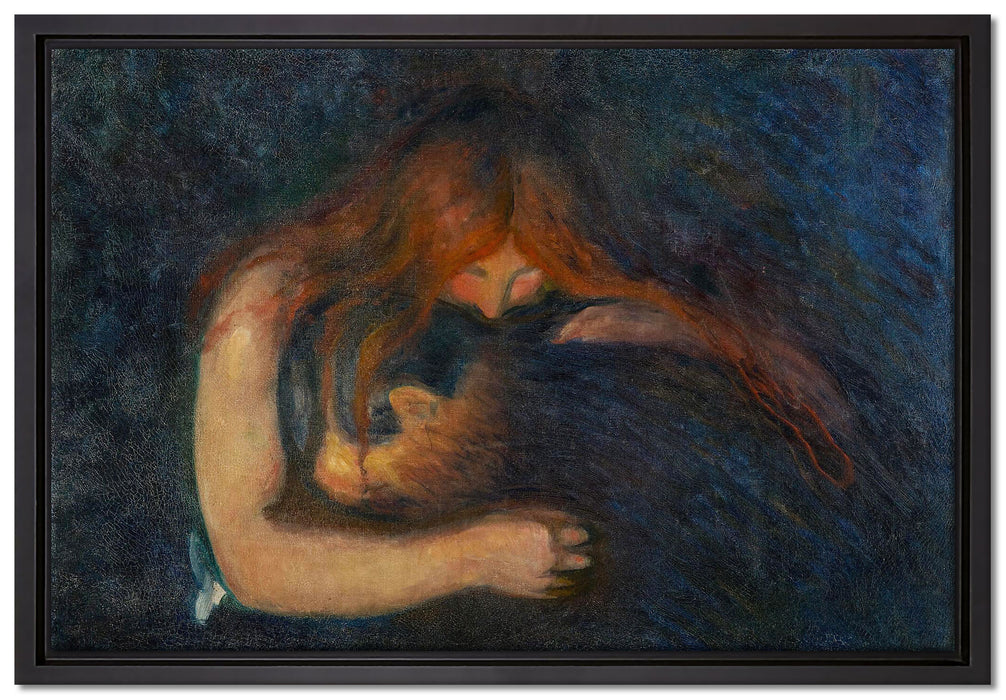 Edvard Munch - Vampir  auf Leinwandbild gerahmt Größe 60x40