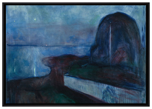 Edvard Munch - Sternennacht auf Leinwandbild gerahmt Größe 100x70