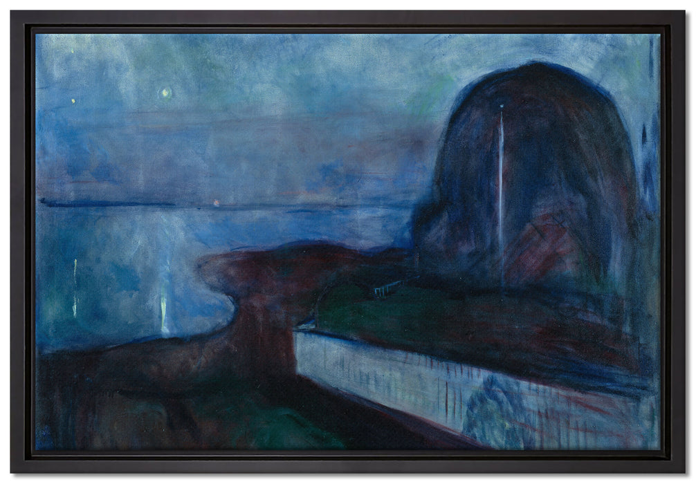 Edvard Munch - Sternennacht  auf Leinwandbild gerahmt Größe 60x40