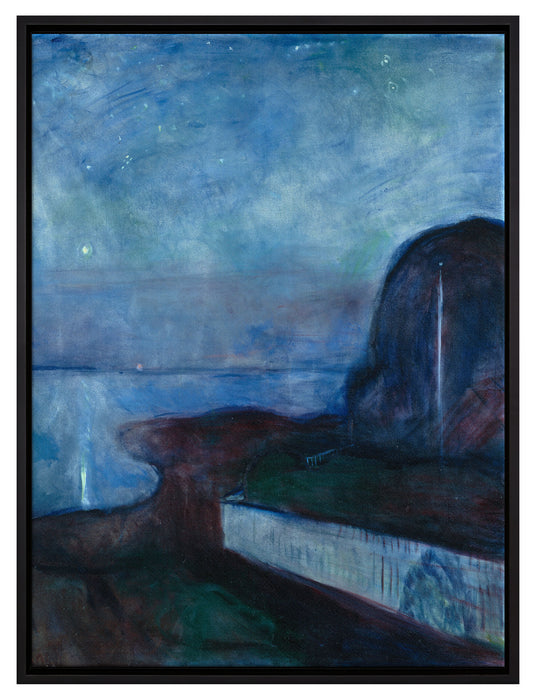 Edvard Munch - Sternennacht  auf Leinwandbild gerahmt Größe 80x60