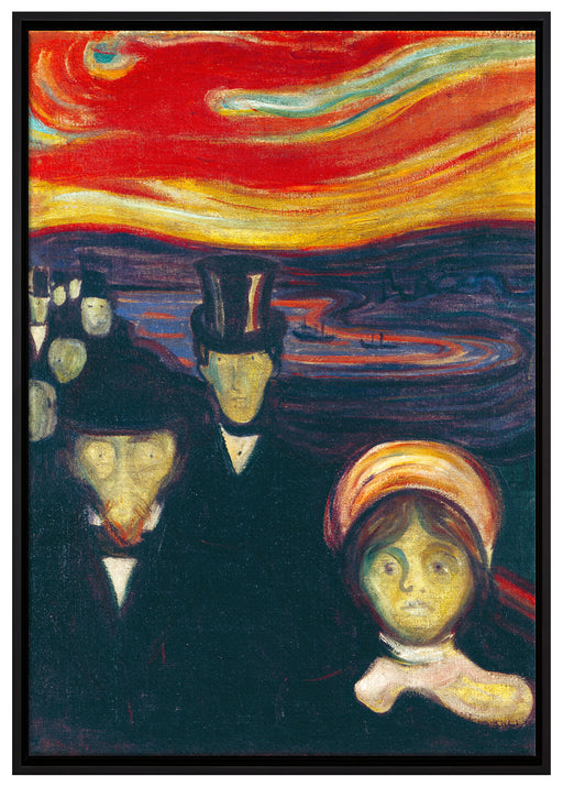 Edvard Munch - Angst auf Leinwandbild gerahmt Größe 100x70