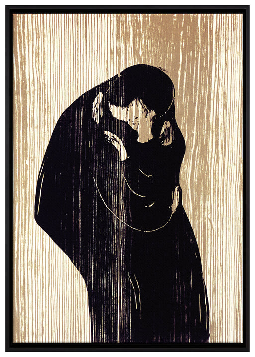 Edvard Munch - Kuss IV auf Leinwandbild gerahmt Größe 100x70