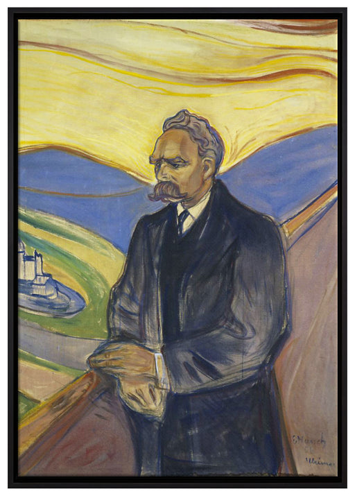 Edvard Munch - Portrait von Friedrich Nietzsche auf Leinwandbild gerahmt Größe 100x70