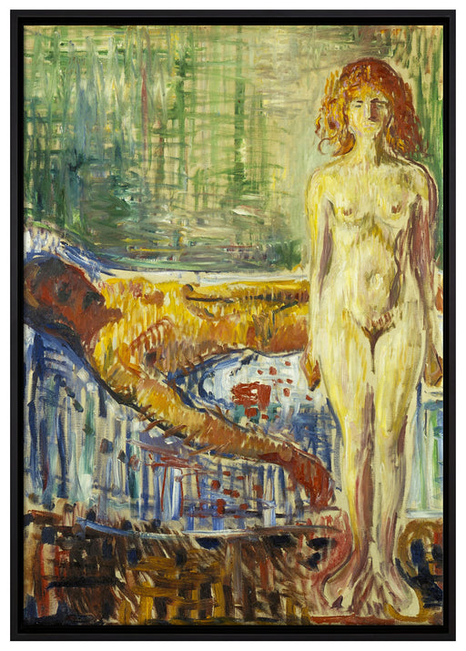 Edvard Munch - Der Tod des Marat II auf Leinwandbild gerahmt Größe 100x70