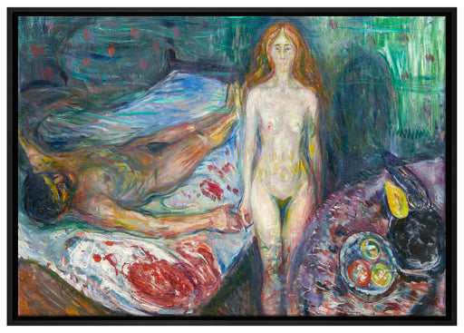 Edvard Munch - Der Tod des Marat I auf Leinwandbild gerahmt Größe 100x70