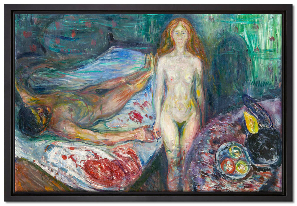 Edvard Munch - Der Tod des Marat I  auf Leinwandbild gerahmt Größe 60x40