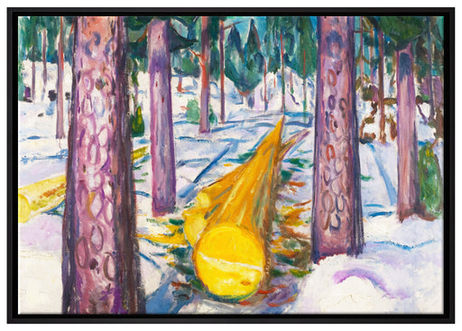 Edvard Munch - Gelber Baumstamm auf Leinwandbild gerahmt Größe 100x70