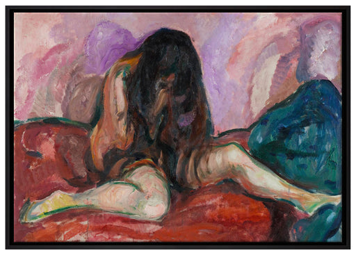 Edvard Munch - Weinende Nackte auf Leinwandbild gerahmt Größe 100x70