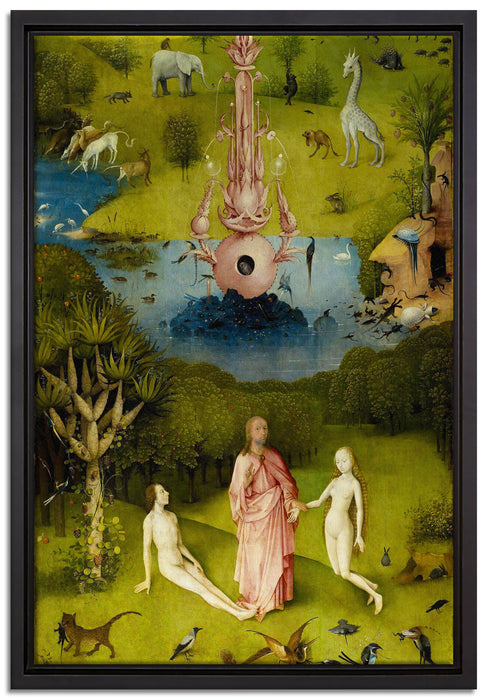 Hieronymus Bosch - Der Garten der Lüste I  auf Leinwandbild gerahmt Größe 60x40