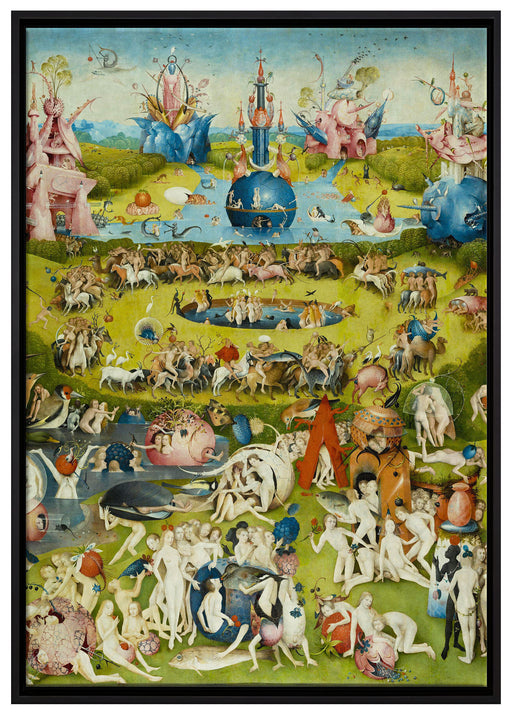 Hieronymus Bosch - Der Garten der Lüste II auf Leinwandbild gerahmt Größe 100x70
