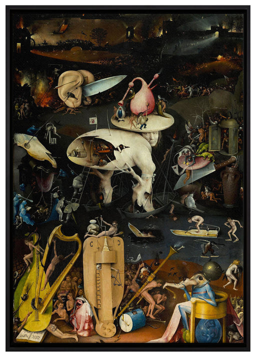 Hieronymus Bosch - Der Garten der Lüste III auf Leinwandbild gerahmt Größe 100x70