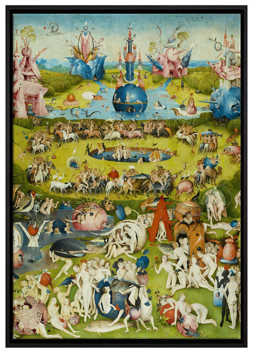 Hieronymus Bosch - Der Garten der Lüste IV auf Leinwandbild gerahmt Größe 100x70