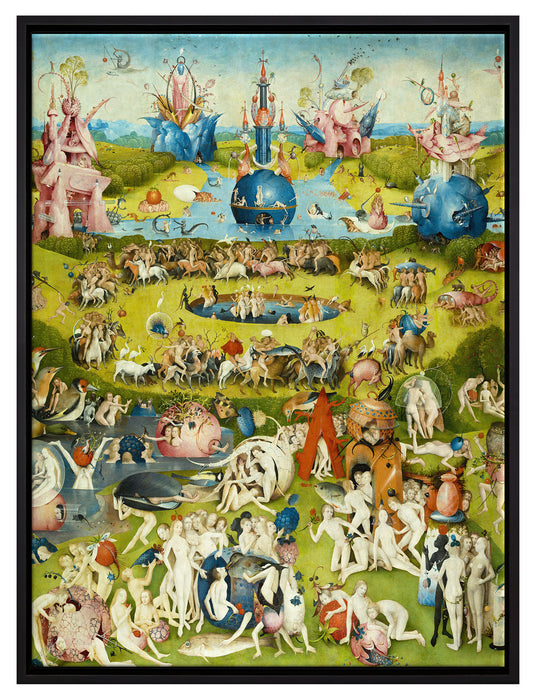 Hieronymus Bosch - Der Garten der Lüste IV  auf Leinwandbild gerahmt Größe 80x60