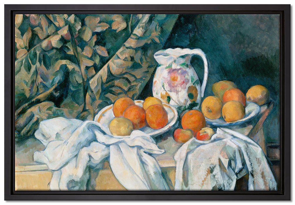 Paul Cézanne  - Stillleben mit Gardine  auf Leinwandbild gerahmt Größe 60x40