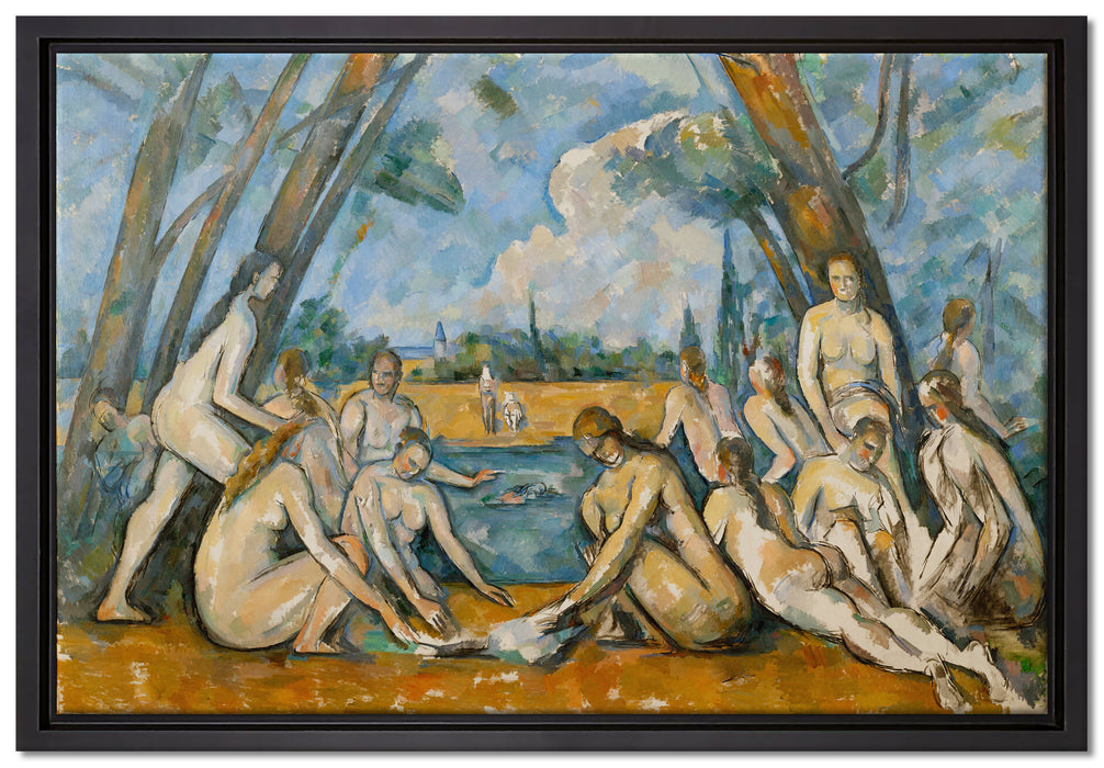 Paul Cézanne  - Die großen Badenden  auf Leinwandbild gerahmt Größe 60x40