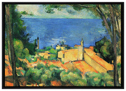 Paul Cézanne  - L'Estaque auf Leinwandbild gerahmt Größe 100x70