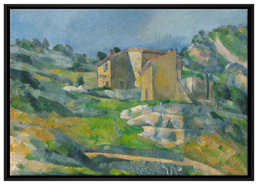 Paul Cézanne  - Das Riaux-Tal nahe l'Estaque auf Leinwandbild gerahmt Größe 100x70
