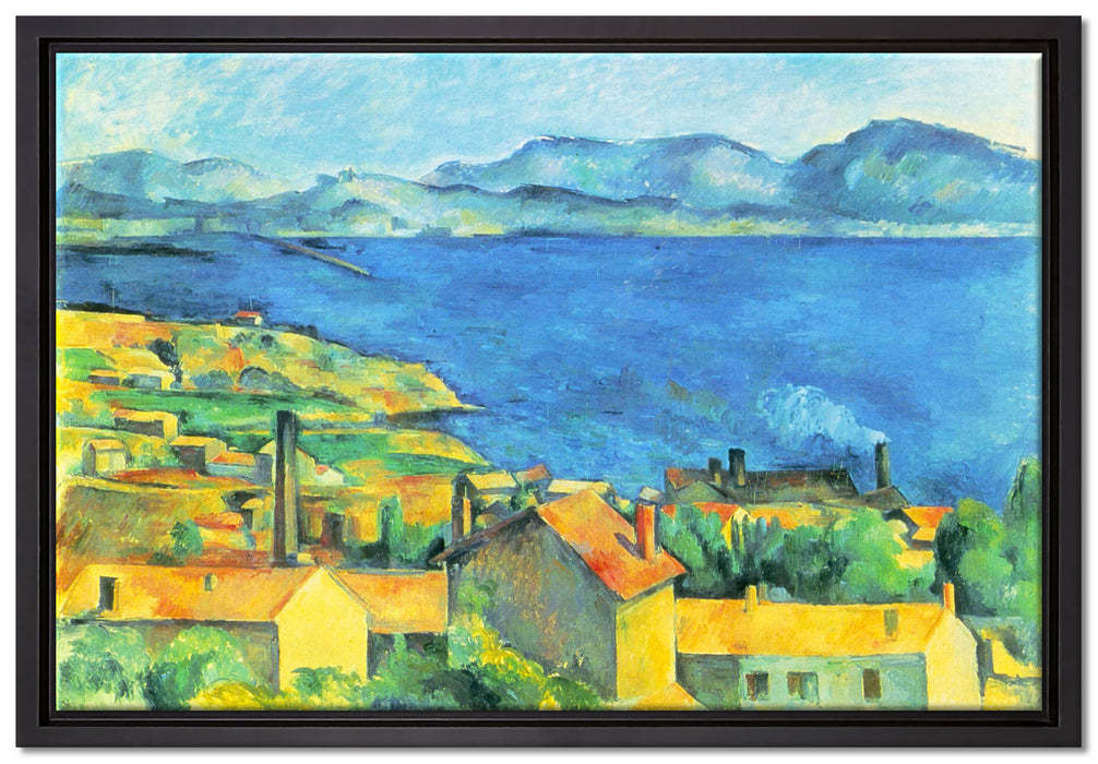 Paul Cézanne  - Die Bucht von Marseilles Blick von L'  auf Leinwandbild gerahmt Größe 60x40