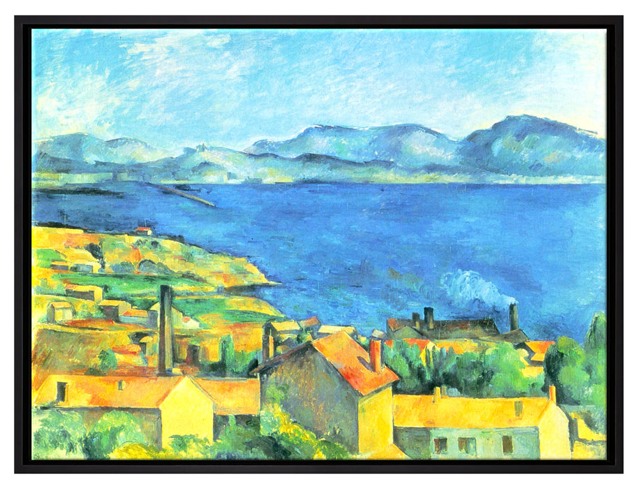 Paul Cézanne  - Die Bucht von Marseilles Blick von L'  auf Leinwandbild gerahmt Größe 80x60