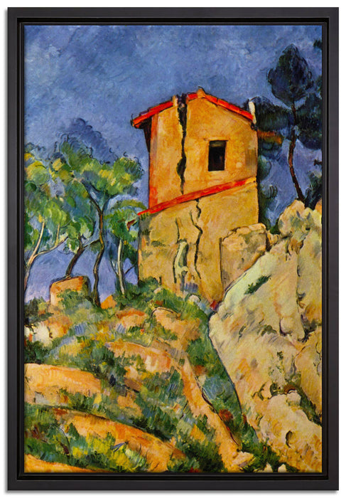 Paul Cézanne  - Das Haus mit geborstenen Wänden  auf Leinwandbild gerahmt Größe 60x40