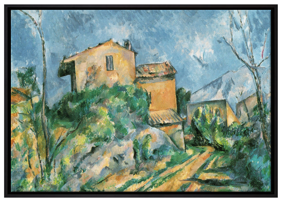 Paul Cézanne  - Das Haus Maria am Weg zum Château Noir auf Leinwandbild gerahmt Größe 100x70