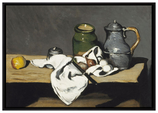 Paul Cézanne  - Stillleben mit offener Schublade auf Leinwandbild gerahmt Größe 100x70