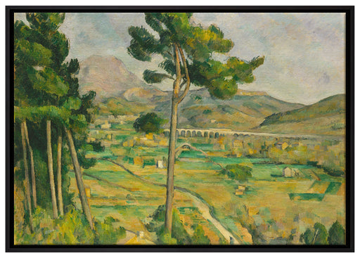 Paul Cézanne  - Mont Sainte Victoire und das Viadukt auf Leinwandbild gerahmt Größe 100x70