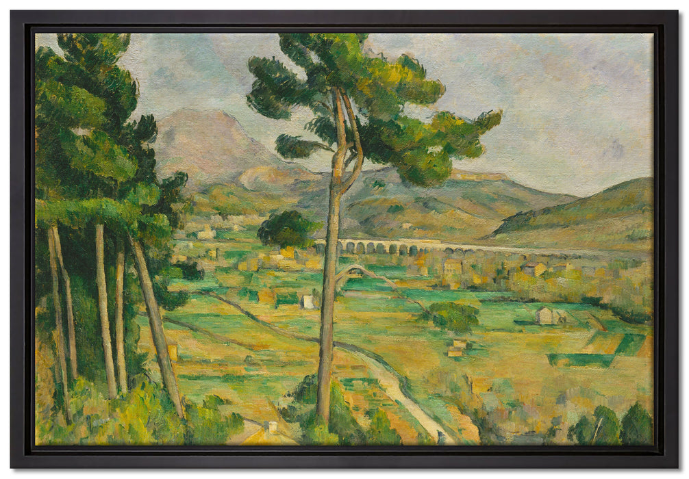 Paul Cézanne  - Mont Sainte Victoire und das Viadukt  auf Leinwandbild gerahmt Größe 60x40